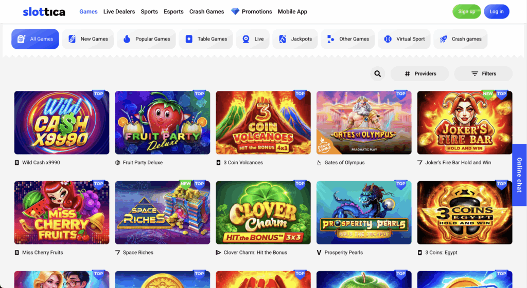 Slottica Casino juegos